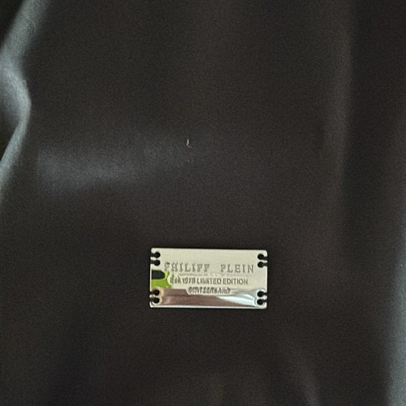 Phillip Plein black button down shirt with tags attached and silver label - Picture 2 of 3